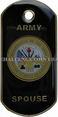 Army spouse dog tag coin