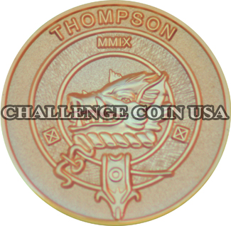 custom challenge coin in satin gold