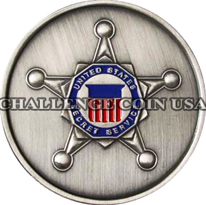 secret service antique silver challenge coin