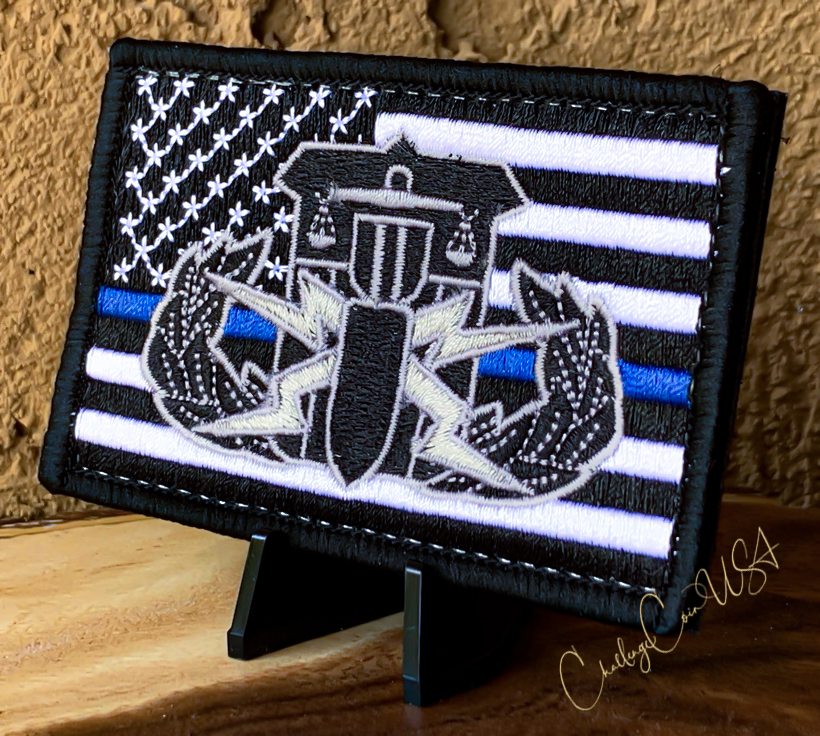 Thin Blue Line United States Flag Patch Set - Velcro – BritKitUSA